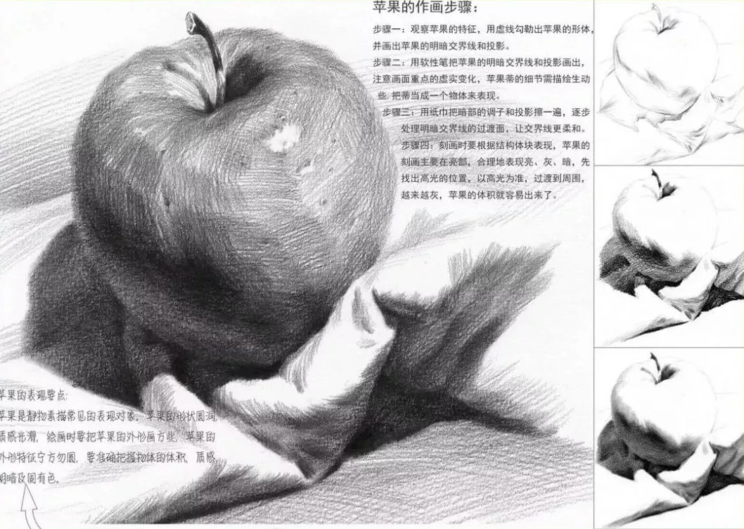 广州画室，苹果素描步骤