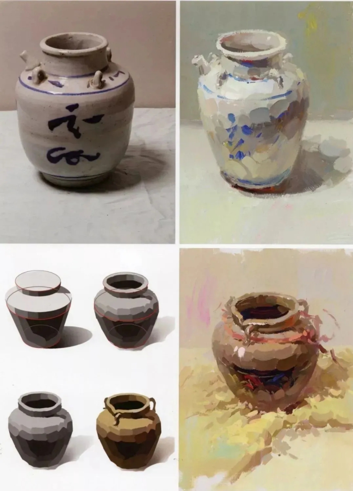 广州画室,色彩静物,静物陶瓷罐